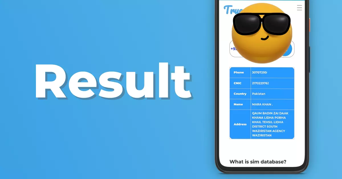 Truecaller.com.pk sim database result